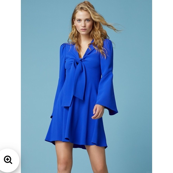 DVF tie front mini dress in Sapphire size 8 - Picture 4 of 8